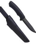 Carbon Steel Fixed Blade Bushcraft Knife With Sheath, 4.3 Inch Blade, Black Tactical Outdoor Knife For Survival, Camping, And Hiking