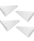 Dang Sturdy Triangle Corner Shelf Brackets With Rust Proof Iron Build And Snazzy Floating Wall Mount Frames Featuring No Nonsense Screw Hardware Kit Sleek White Finish For Home Upgrade Pack Of Four, set of four brackets