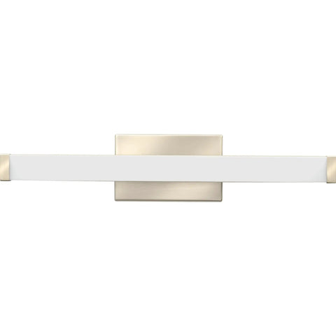 Front view of 24 Inch LED Vanity Light Bar With 3 In 1 Switchable Color Temperature Warm Neutral Cool White Over The Mirror Modern Cylinder Brushed Nickel Bathroom Fixture.