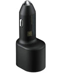 Road Ready Dual Port Car Charger With Blazing Fast 45W Plus 15W Output For Usb C And Usb A Tech, black charger with secure plug.