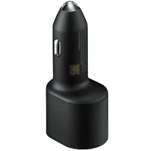 Road Ready Dual Port Car Charger With Blazing Fast 45W Plus 15W Output For Usb C And Usb A Tech, black charger with secure plug.