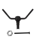 Heavy Duty Motorcycle Crankshaft Alignment Tool Engine Turning Bar With Solid Knurled Grip, black metal construction with nuts.