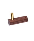 Heavy Duty Solid Brass And Walnut Wood Wall Hooks Secure Your Gear Easy As Pie Install Top Notch Entryway Organizer displaying a single hook.