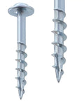 Close-up of Pocket Hole Screws Self Tapping Torx T20 Coarse Thread Wood Screws 1 1 4 Inch 32mm Silver 100 Pack