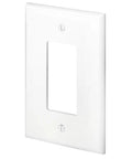 Oversized 1-Gang GFCI Wall Plate For Thermoset Device Mounts, White, Decora Style, 0.75 Inch Bigger, Smooth Edges
