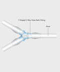 Y-shaped 3-way hose barb fitting, plastic, 1/2 inch size for tubing