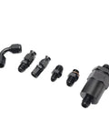 Super Slick Tucked Fuel Line Kit For Honda Civic And Integra With K20 Or K24 Engines Complete Feed Return Set, black fittings