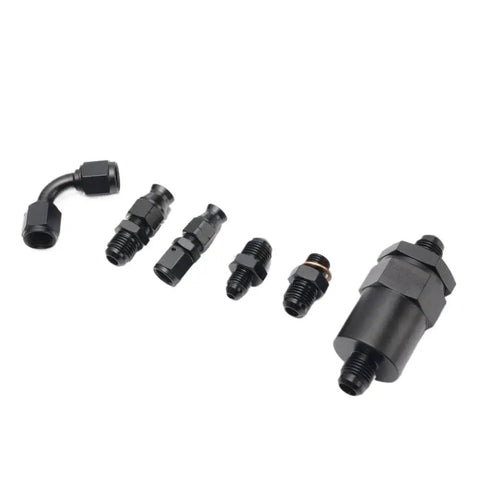 Super Slick Tucked Fuel Line Kit For Honda Civic And Integra With K20 Or K24 Engines Complete Feed Return Set, black fittings