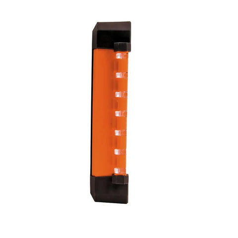 Side view of the 8 Piece Drill Tap Tool Kit For Aluminum Brass Copper Plastic And Mild Steel in an orange case, black edges