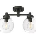 Two Light Globe Glass Ceiling Light Fixtures Semi Flush Mount for Living Room Kitchen Hallway Bathroom Loft Modern Retro Style