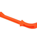 Close-up of a single orange safety push stick from the 4 Piece Orange Safety Push Block Set Heavy Duty Woodworking Sticks.