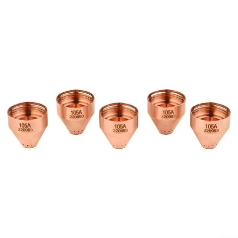 Heavy Duty 5-Pack Plasma Cutter Shield Caps Perfect Fit For Hypertherm 65 And 85 Models, robust copper construction.