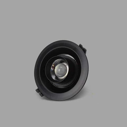 DJVHSRI Recessed Lighting Housing Trim Kits Adjustable Angle Ceiling Downlight Thin Round Led Recessed Spot Lights for Panel Grille Integrated Spotlight Focus Clothing,Warm Light,White Light in black finish