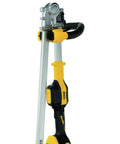 Close-up of 20V Max String Trimmer Kit with 5Ah Battery and QuickLoad Spool showing the foldable design for compact storage.