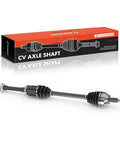 Ford Fusion Front Right CV Axle Shaft Assembly For 2013 To 2020 2.5L L4 Models Front Passenger Side With Axle Nut Included Spindle Nut Thread Size M22 X 1.5 Abs Ring Not Included shown with packaging