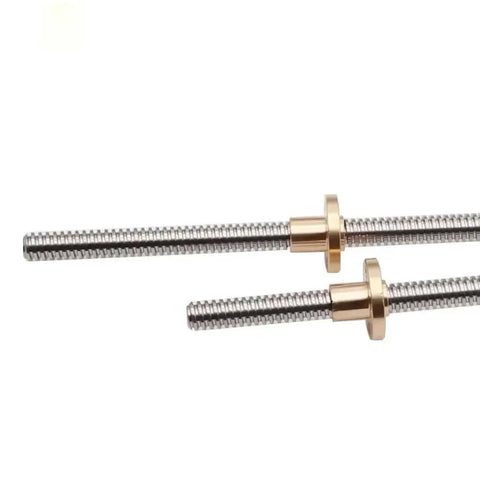 Premium T8 Leadscrew Kit For 3D Printer Mods With Matching Nut 100 To 500mm Length Durable Steel Lead 2mm Or 8mm Linear Motion Parts Ready To Roll, steel leadscrews with brass nuts