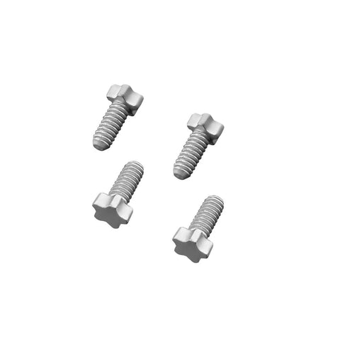 Replacement Gray 316L Stainless Steel Watch Case Screws, Head 2.5mm, Length 4.5mm, End 1.4mm, 4-Pack, shown in detail