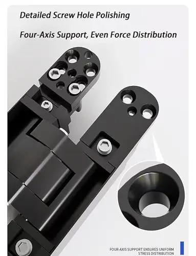 Adjustable 180 Degree Invisible Door Hinge For Folding And Hideaway Doors Brings Buttery Smooth Motion and detailed screw hole polishing.