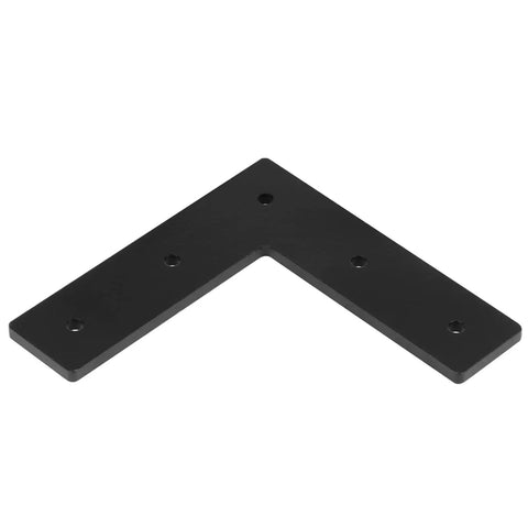 Six Pack Heavy Duty L Corner Brackets, 6 Inch Steel Mending Plates For Woodworking And Home Fixes, Matte Black L-shaped bracket.