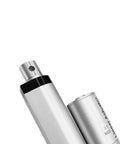 Close-up of Aflle Racing 2-inch stroke 12V silver aluminum electric linear actuator, 225 lb load capacity