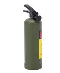 Slick Green Mini Fire Extinguisher For RC Rigs With Vivid Simulation Look And Quick Swap Mounting For Axial SCX10 And WPL MN Series Trucks side view showing cylindrical body and black nozzle.