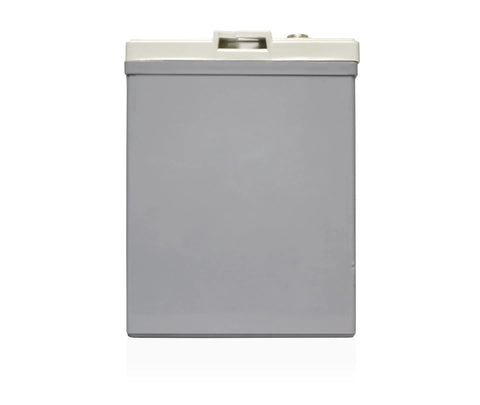 Front view of gray XS Power XP2500 XP Series 12V AGM supplemental battery with M6 terminal bolt