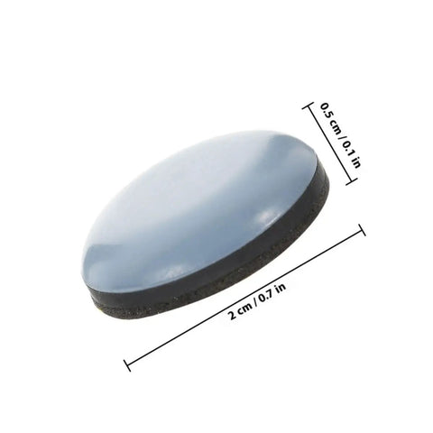 20 Pack Heavy Duty Kitchen Appliance Sliders For Washing Machine And Microwave With Self Adhesive Backing showing a grey round slider 2cm with black base.