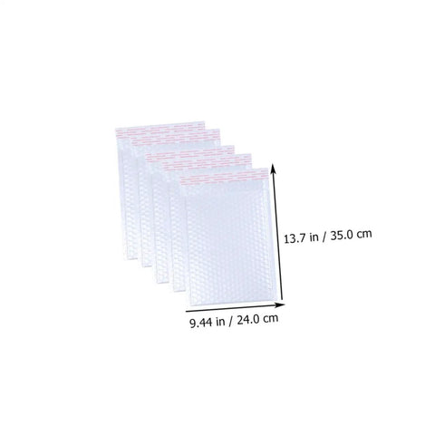 White Bubble Mailers 24x35cm Plus 5cm Padded Envelopes Shockproof Packaging Bags For Secure Private Mailing Displayed