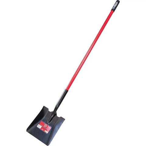 Heavy Duty Square Point Shovel With 14 Gauge Steel Head And Long Fiberglass Handle For Landscaping And Gardening, 60 Inch Made In USA