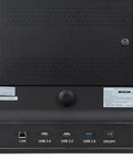 Back view of 32 Inch Interactive Touchscreen Kiosk Featuring Full HD LCD Panel And Built In 5MP Camera with ports for USB and LAN.