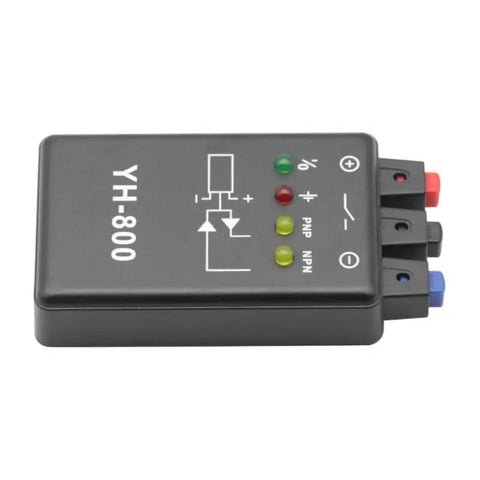 All Purpose Sensor Tester For Photoelectric And Proximity Switches shows LED indicators and ports for wire connection