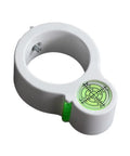 Circular Drill Level Attachment With Dual Axis Bubble Level for electric drills, shown with ABS plastic body and bubble level visible.
