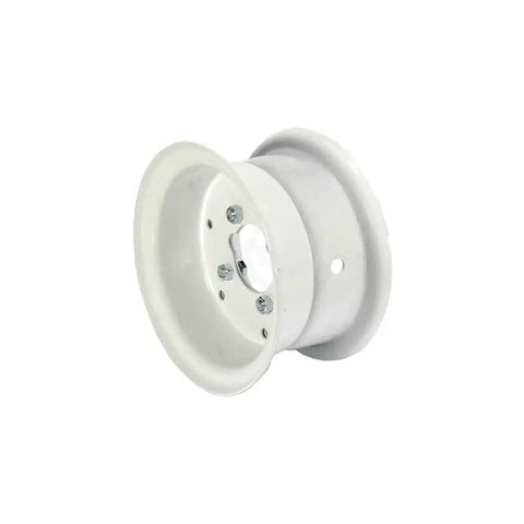 Side view of Go Kart Split Rim Setup with four mounting holes on a two seven eighths inch bolt circle, three and five eighths inch width.