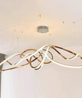 Sleek Modern Pendant Lamp Led Ceiling Hanging Light For Dining Room, Adjustable Drop Cord Setup, Chic Indoor Fixture That Brings A Clean Vibe To Your Everyday Home Space And Looks Amazing with unique swirling design.