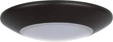 LED Flush Mount Ceiling Light 6 Pack, 16.5W Each, 1100 Lumens, 5000K Bright White, Bronze Trim, 7.5 Inch Diameter view from below