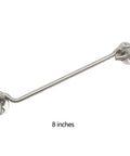 Heavy Duty Stainless Steel Gate Hook and Eye Latch for Barn Door Fence, 8-inch length, durable construction for secure locking.