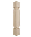 Kent Raised Panel Cabinet Column 5W By 5D By 35.5H Unfinished Rubberwood For Cabinets And Islands Top Block 6In Bottom Block 7In Stain Or Paint Ready