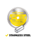 Stainless Steel Cutting Saw Blade 7-1/4 Inch 48-Tooth Dry Cut Technology For Low RPM Saws With 20mm Arbor Minimal Heat And Burrs Yellow Finish
