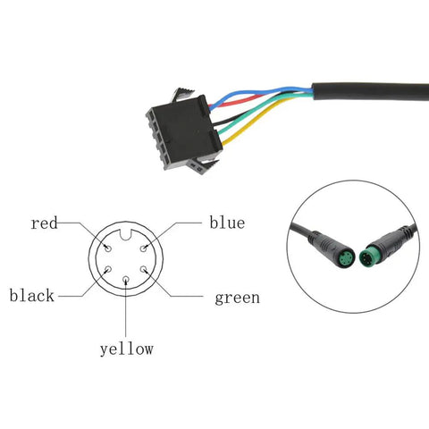 Wiring diagram for Waterproof Bike Computer With LCD Screen and Speedometer for Electric Bikes and Scooters, EN06 Display
