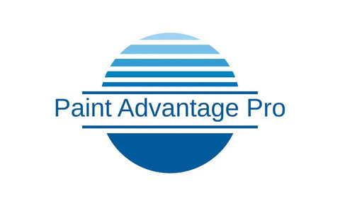 Logo of Paint Advantage Pro with blue gradient circle and horizontal stripes, representing quality paint products.