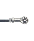 Adjustable Steering Tie Rods Set Of 2 238mm 240mm Lengths With 8mm Hole For 49cc Go Karts And Electric ATVs Built Beefy From Rust Resistant Metal For Easy Fit And Long Lasting Performance. close-up of 8mm rose joint and threaded rod end