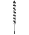 WeldTec Auger Wood Drill Bit One And A Half Inch By Seventeen Inch For Fast Clean Wood Holes Self-Clearing Tip shown vertically