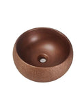 USZWBY Vessel Sinks Bathroom Sink European Round Rose Gold Home Hotel Above Counter Basin Ceramic Wash Bathroom Bowl Sink, top view.