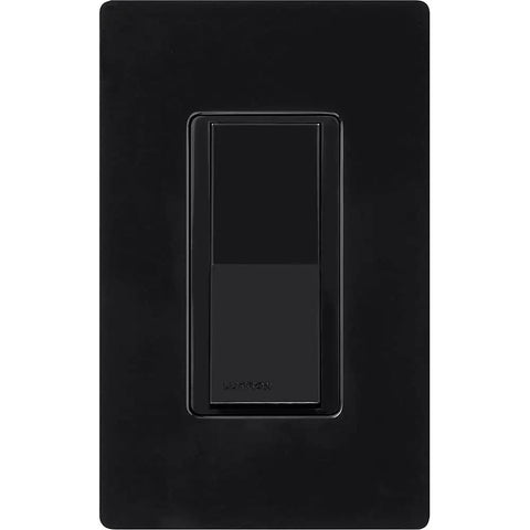 Claro On Off Light Switch 15 Amp Single Pole Black CA-1PS-BL decorator style front view