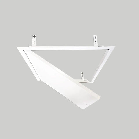 Badass Thick Steel Access Panel With Slick Screwdriver Latch Lock And No Sweat Drywall Install Mounting Brackets For Home Repairs And Tight Wall Openings In White Heavy Duty Construction Covers Standard Square Cutouts Perfectly mounted with brackets showing access panel design.