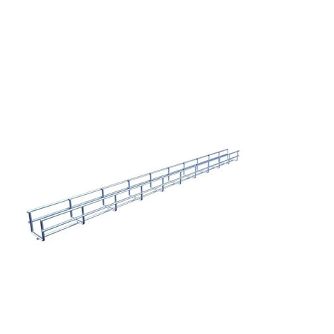 Built Tough Silver Steel Wire Mesh Cable Tray Kit Electro Zinc Plated Finish, 118 inch length, ideal for cable routing.