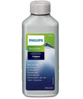 Three Bottle Espresso Machine Descaler Set, 250ml Each bottle labeled Philips Decalcifier with text in multiple languages