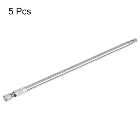 Tough As Nails T27 Security Torx Bit Set Gets Things Done Right 5 Pack 1/4 Inch Hex Shank 6 Inch Long S2 Steel Magnetic Grip.