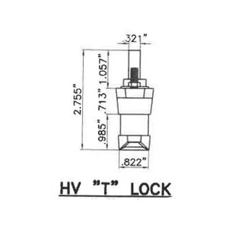 Heavy Duty T Handle Shutter Lock Kit For Accordion Hurricane Storm Shutters White Steel Security Latch detailed dimensions diagram