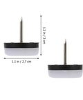 40 Pieces Nylon And Metal Furniture Glide Nail On Round Pads No Slip Floor Protectors with measurement details shown